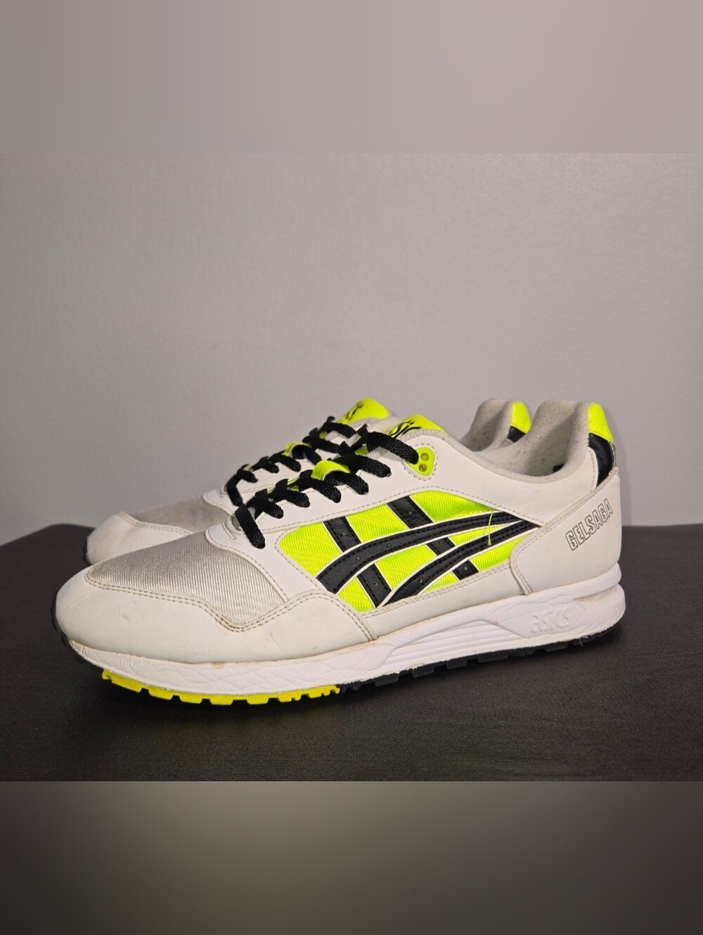 Rare Asics tiger Gelsaga Man Sneakers Safety Yellow / Black Men Size 10